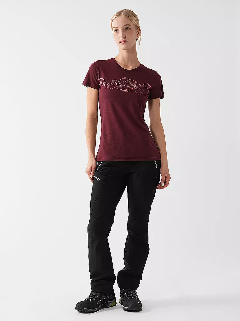 MERU | Damen Funktionsshirt Trelleborg | Rosso scuro