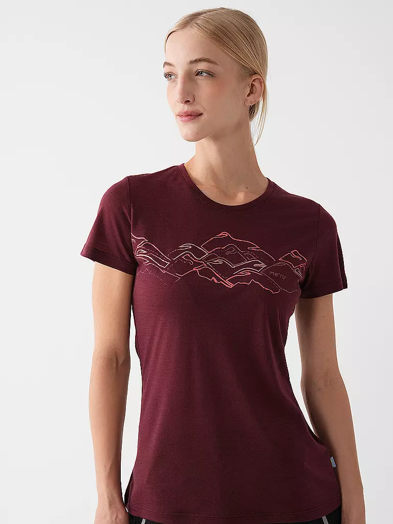 MERU | Damen Funktionsshirt Trelleborg | Rosso scuro