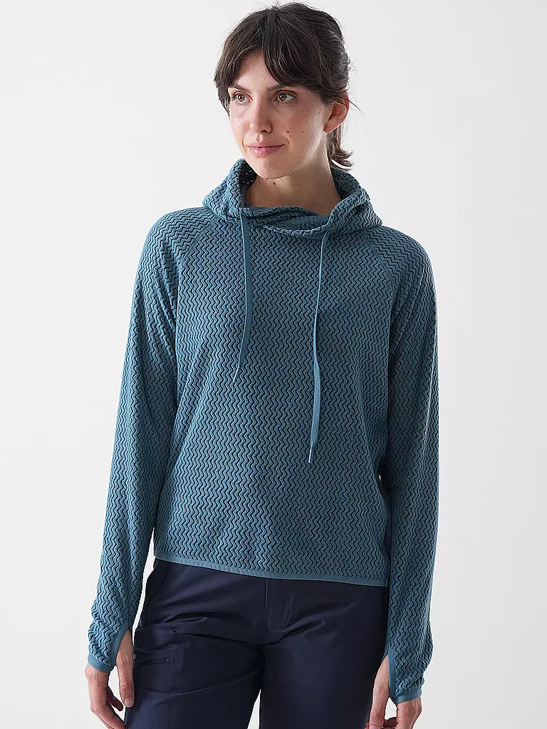 MERU | Giacca in pile da donna Calais con cappuccio | Petrolio