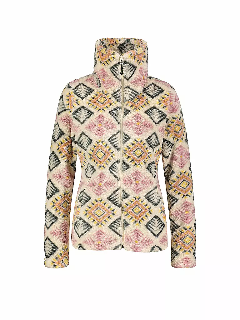 MERU | Giacca in pile da donna Kurgan Print | Verde scuro