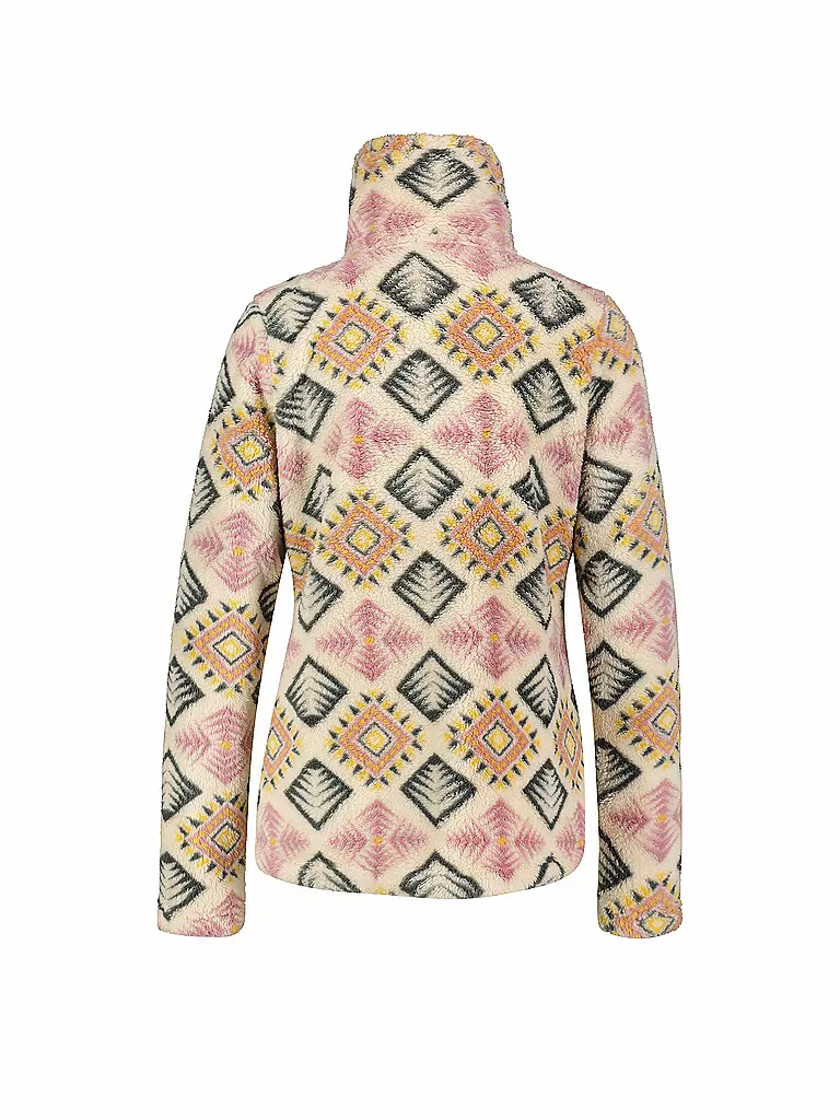 MERU | Giacca in pile da donna Kurgan Print | Verde scuro