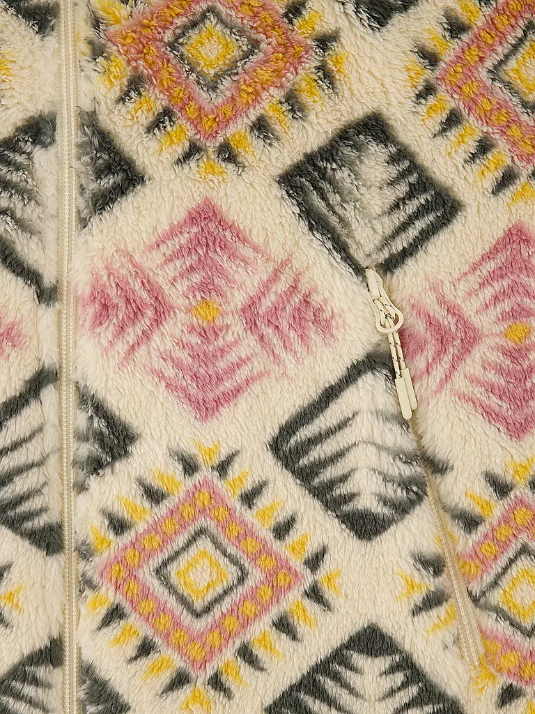 MERU | Giacca in pile da donna Kurgan Print | Verde scuro