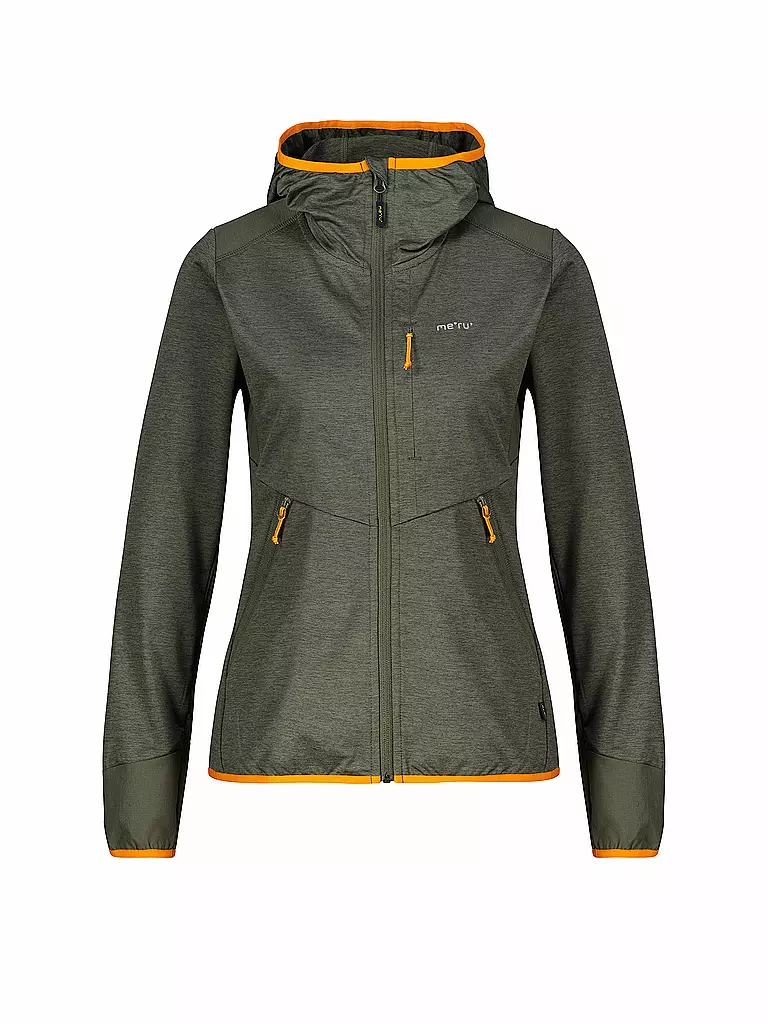 MERU | Giacca in pile da donna Silkeborg Stretch con cappuccio | Oliva