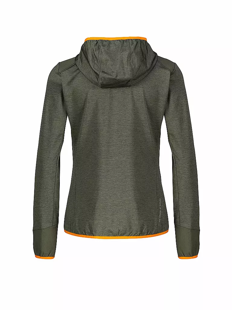 MERU | Giacca in pile da donna Silkeborg Stretch con cappuccio | Oliva