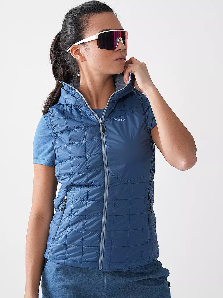 MERU | Gilet isolante da donna Naknek con cappuccio | Blu chiaro