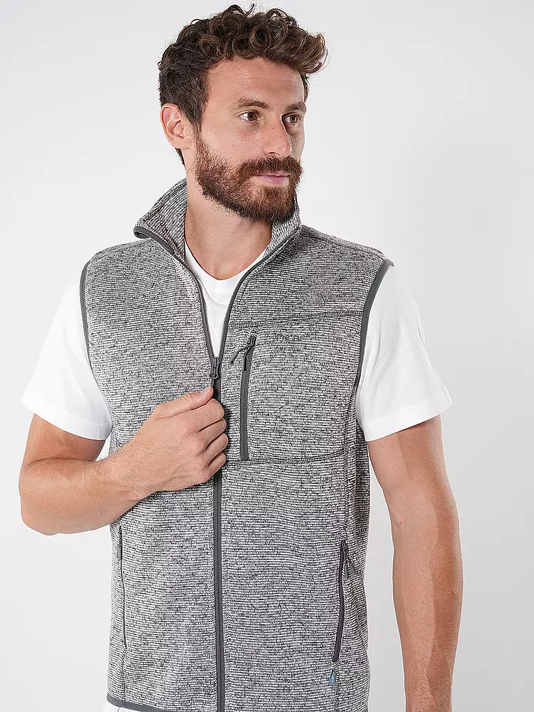 MERU | Herren Weste Bergen Strickfleece | Grigio chiaro