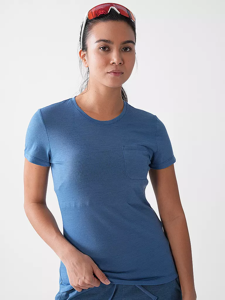 MERU | Maglietta funzionale da donna Queluz Merino | Blu scuro