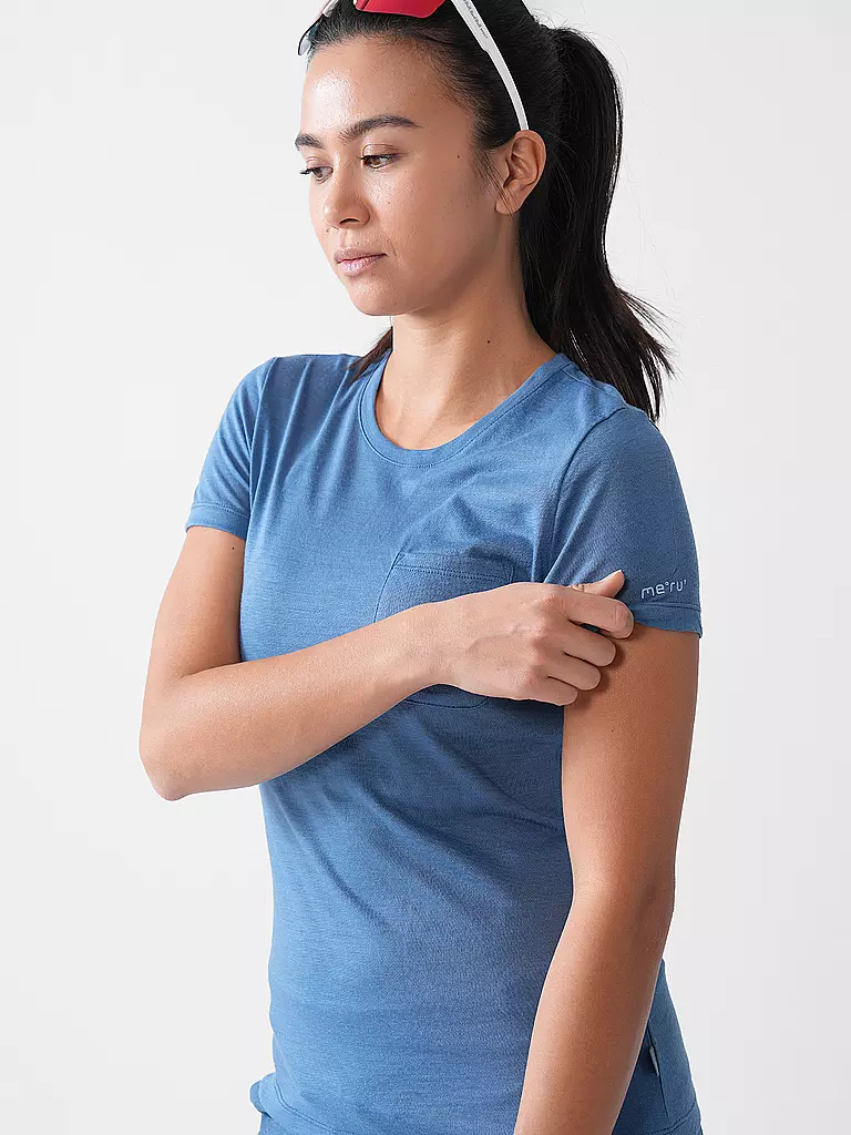 MERU | Maglietta funzionale da donna Queluz Merino | Blu scuro