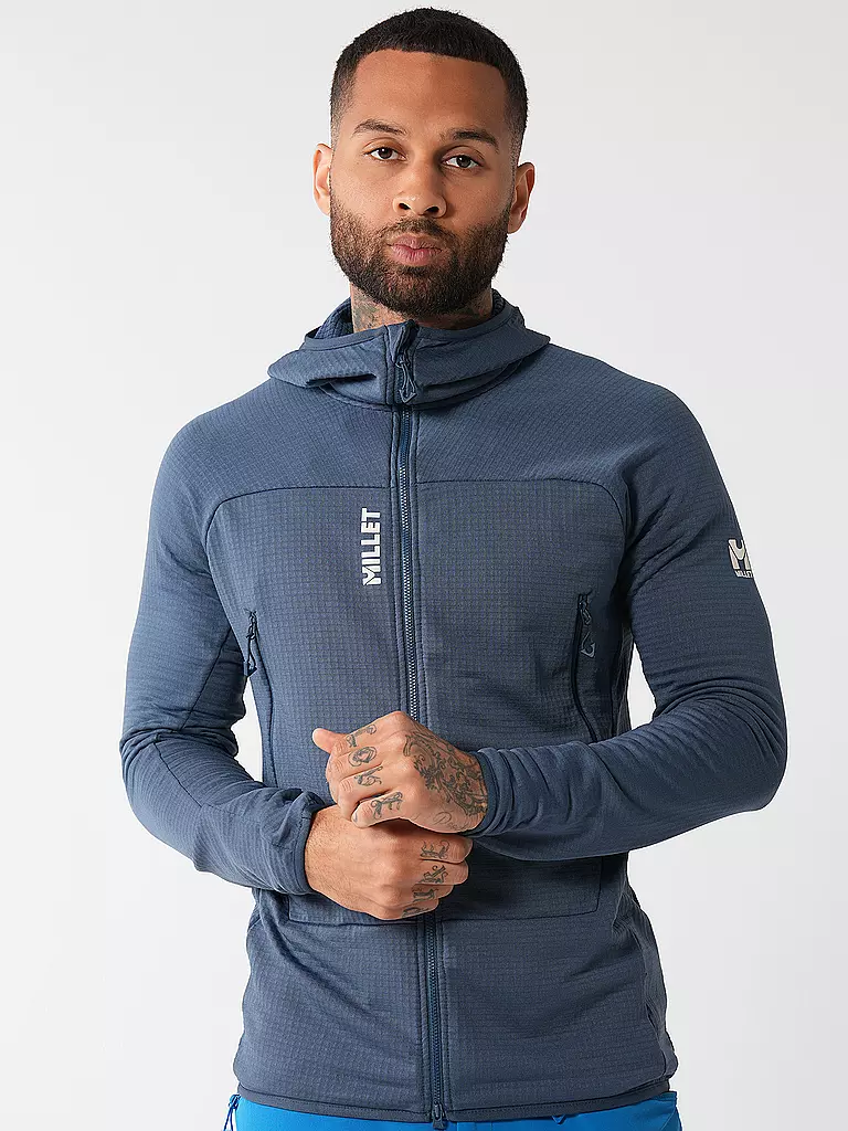 MILLET | Giacca in pile da uomo Fusion Grid Polartec con cappuccio | Blu scuro