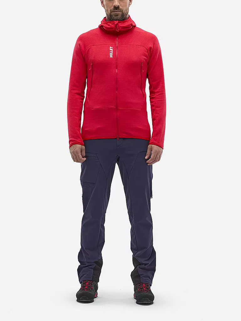 MILLET | Giacca in pile da uomo Fusion Grid Polartec con cappuccio | Rosso