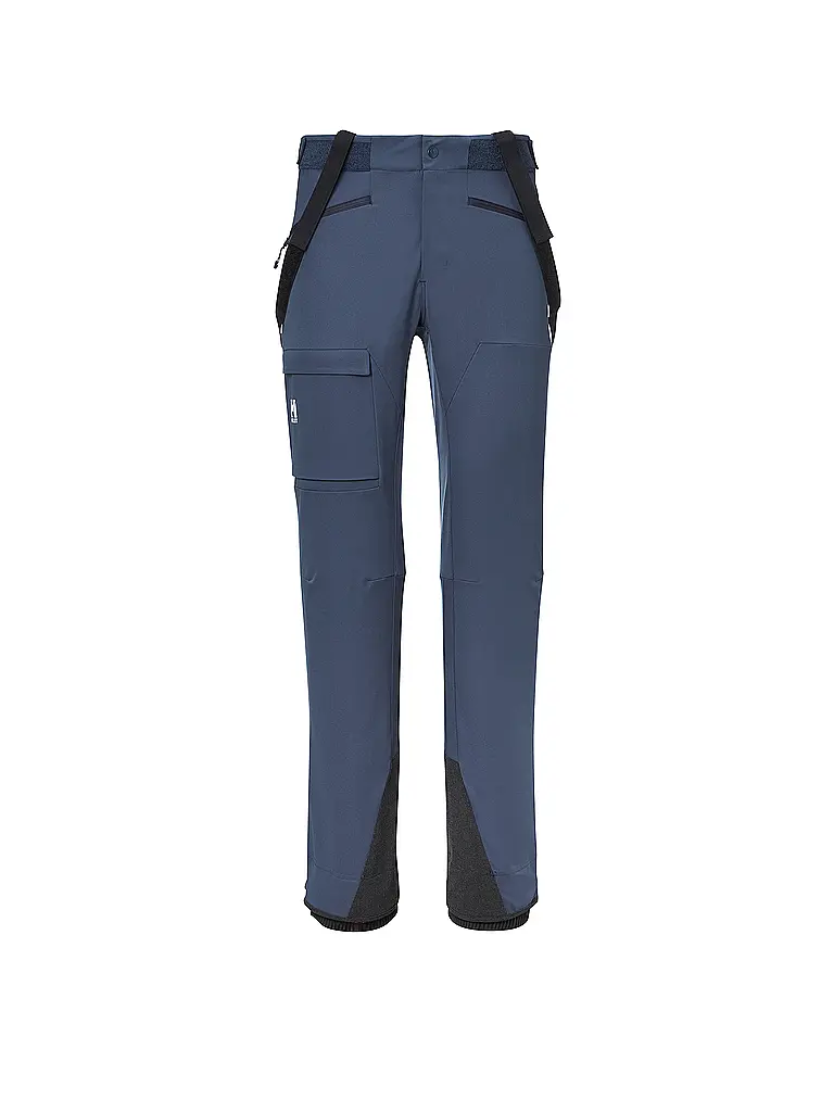 MILLET | Pantaloni da uomo softshell da alpinismo Kamet Shield con bretelle | Blu scuro
