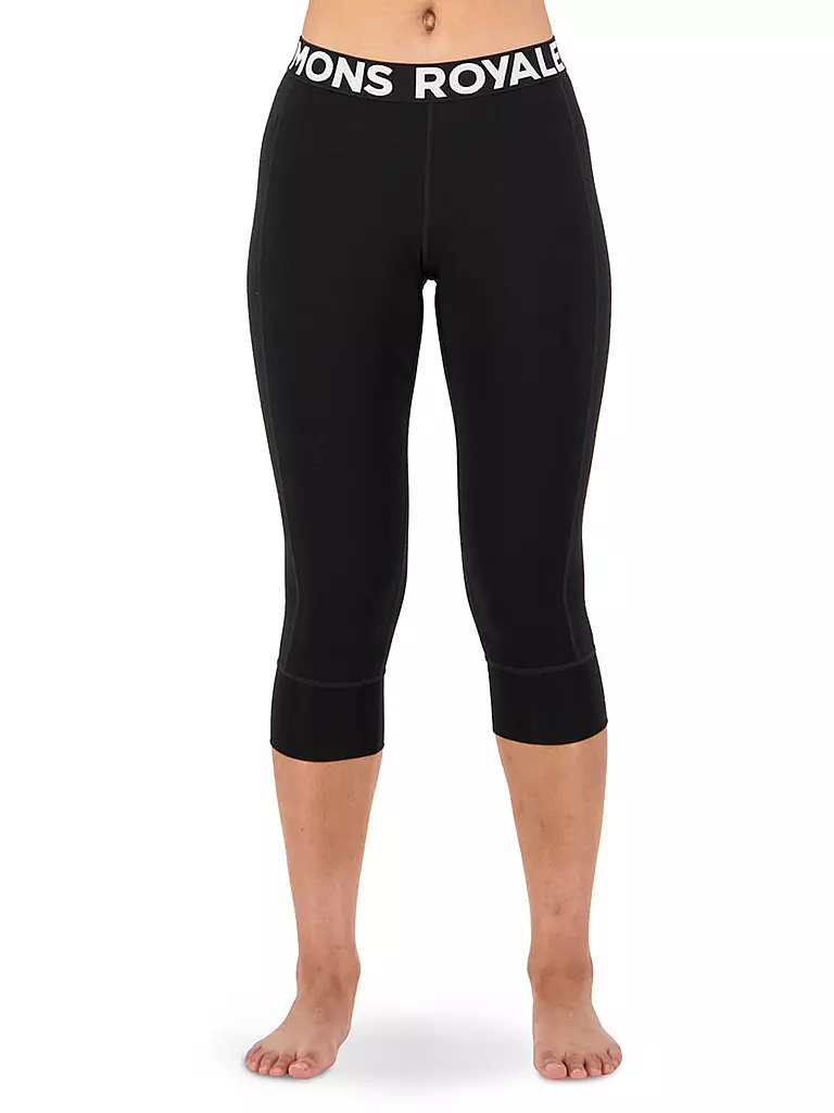 MONS ROYALE | Damen 3/4 Legging Cascade Merino Flex 200 | Nero