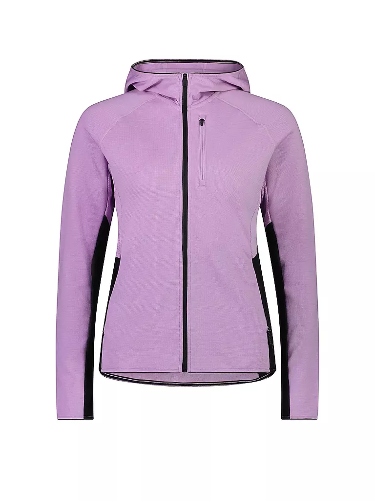 MONS ROYALE | Damen Fleecejacke Approch Merino Gridlock Hoodie | Lilla