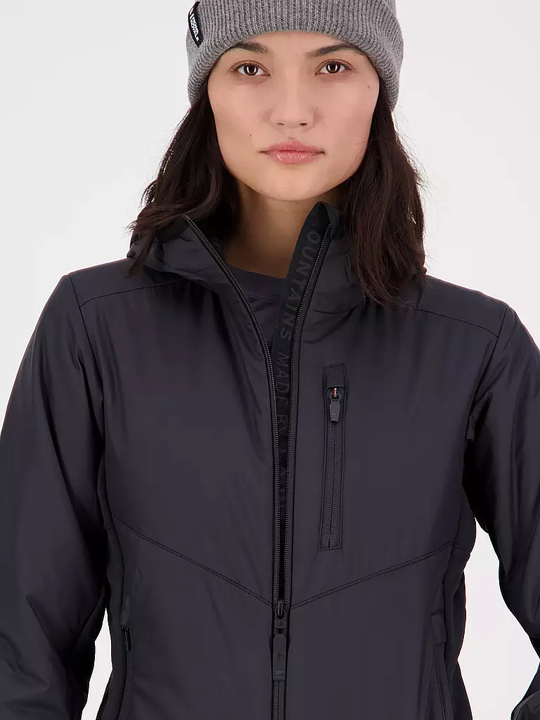 MONS ROYALE | Damen Isojacke Arete Wool Hoodie | Nero