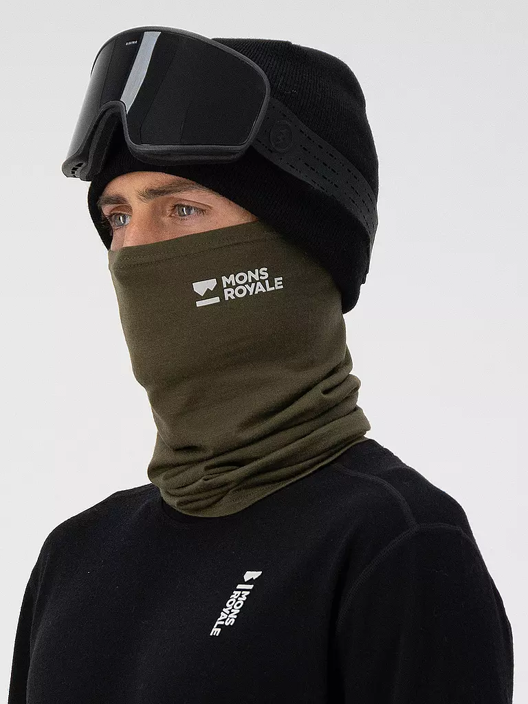 MONS ROYALE | Scaldacollo Daily Dose Merino Flex 200 | Oliva