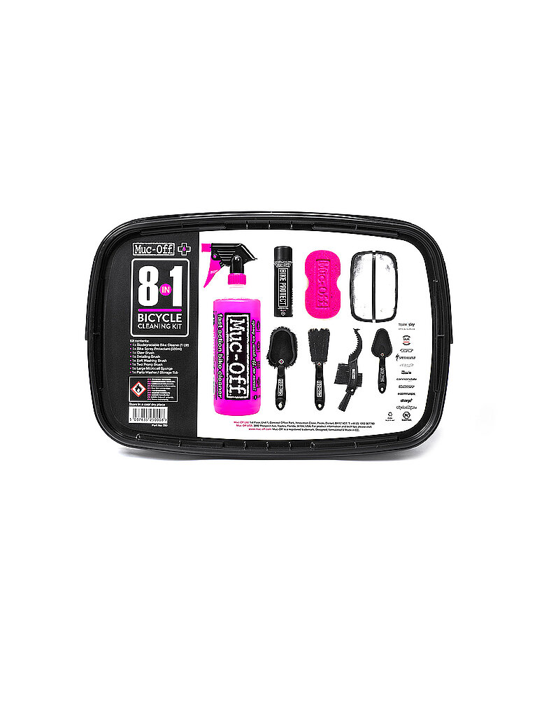 Set per la pulizia della bici 8 in 1 nero