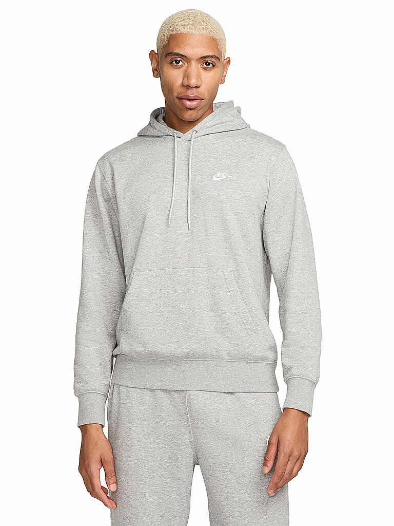 Felpa con cappuccio da uomo NK Club French Terry grigio L