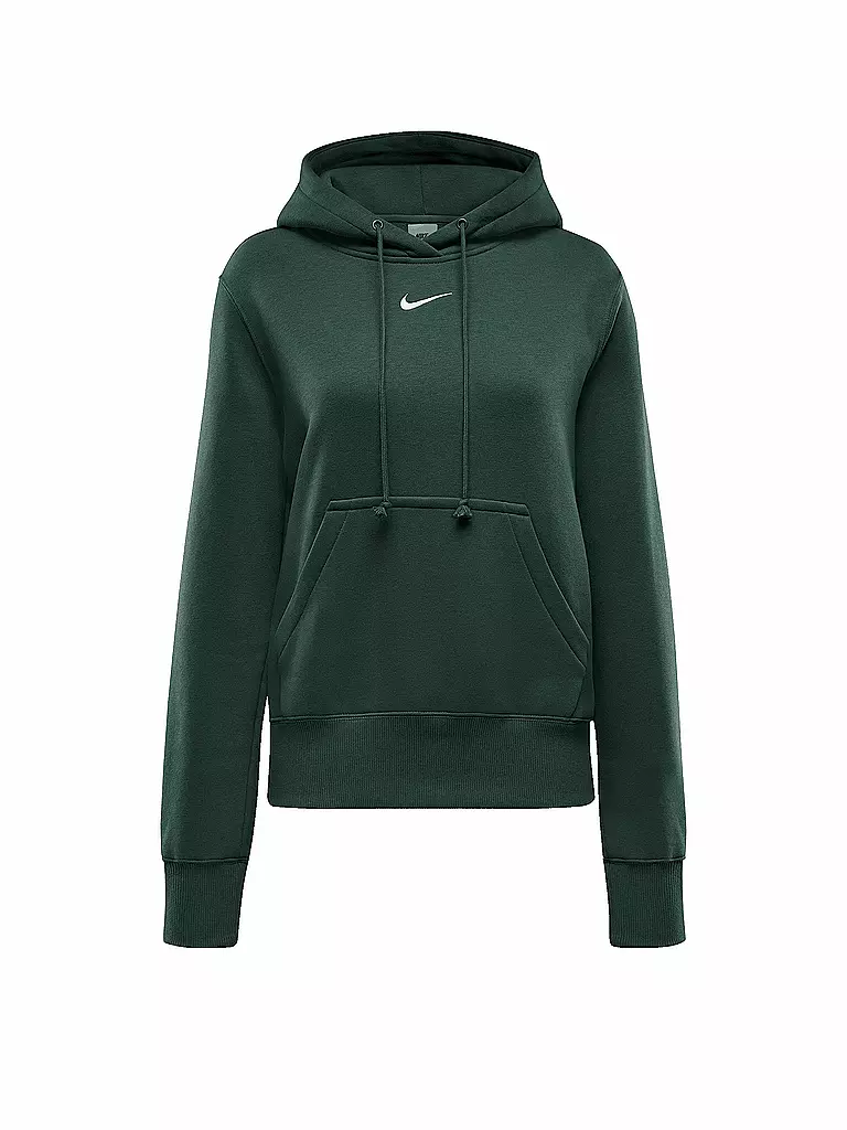 NIKE | Damen Fitnesshoodie Sportswear Phoenix Fleece | Verde scuro