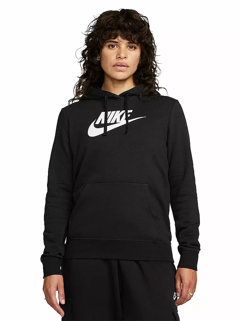NIKE | Damen Kapuzenpullover Sportswear Club Fleece | Nero