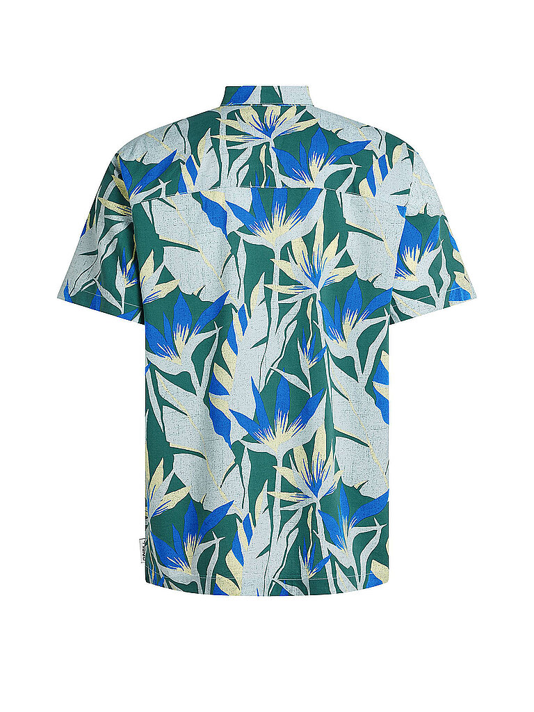 Camicia da spiaggia da uomo con stampa blu L