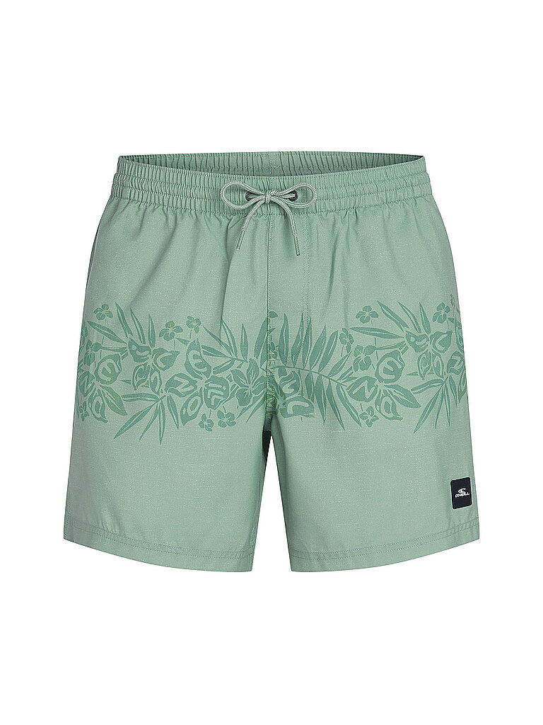 Pantaloncini da spiaggia da uomo tinta unita con fiori verde chiaro XL