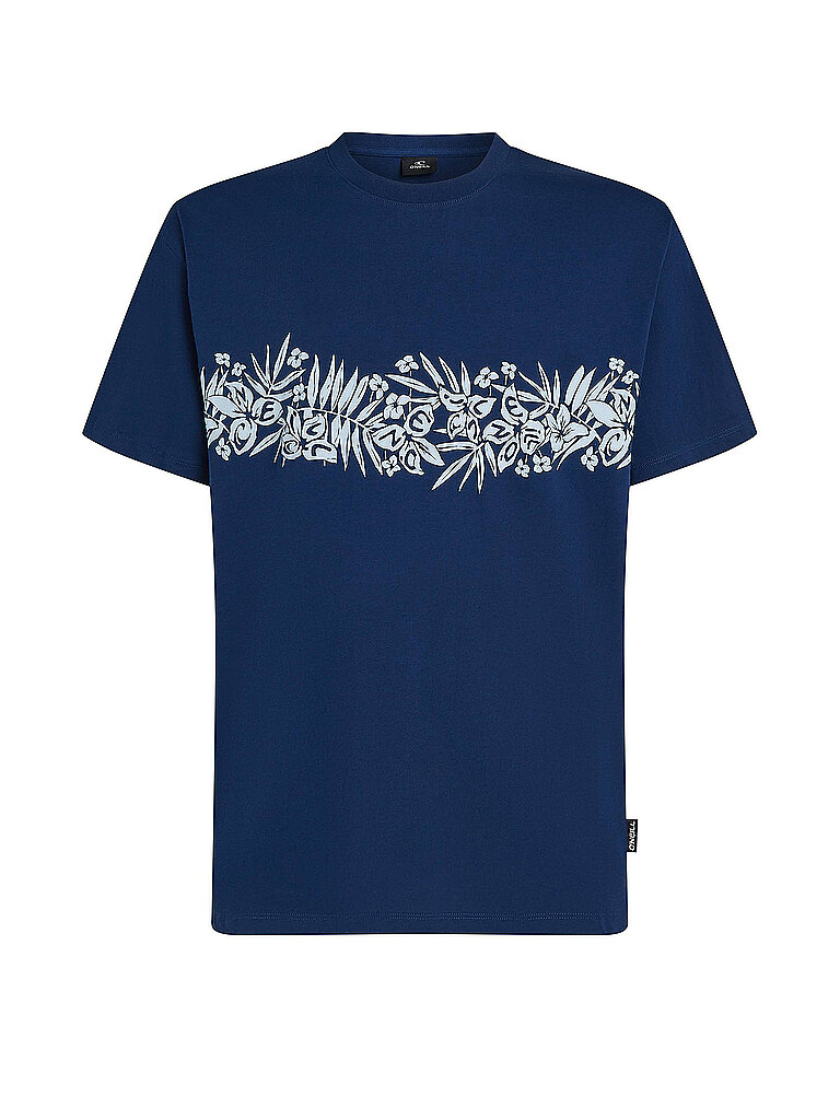 Beachshirt da uomo tinta unita con fiori blu M