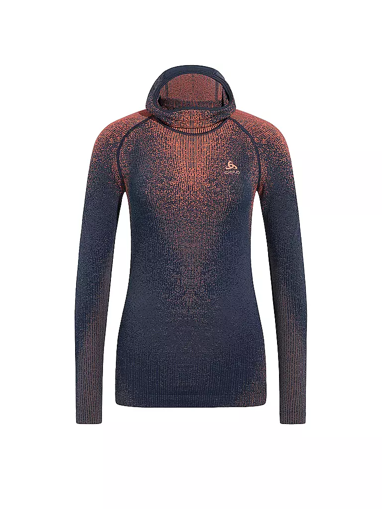 ODLO | Damen Unterziehshirt POW Blackcomb Base Layer mit Gesichtsschutz  | Blu scuro
