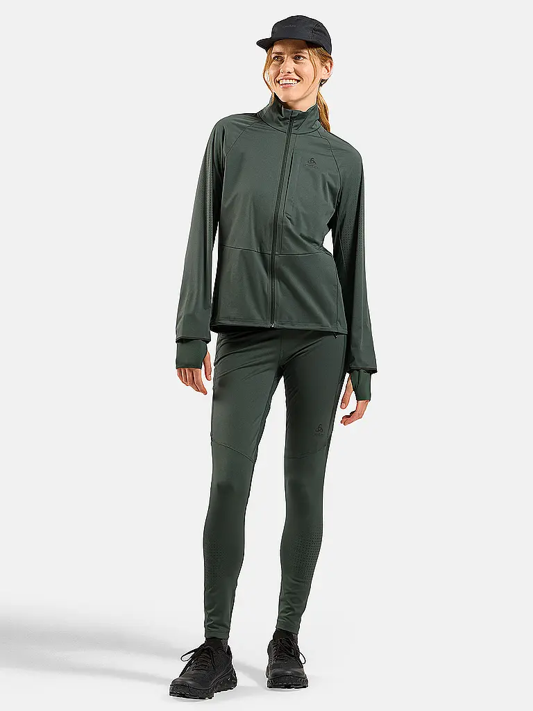 ODLO | Giacca da running da donna Zeroweight Pro Warm Reflective | Verde scuro