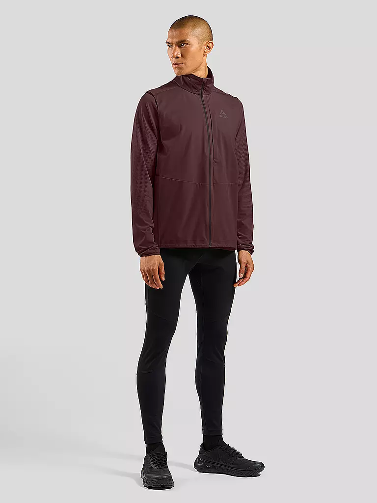 ODLO | Giacca da running softshell Zeroweight Warm da uomo | Rosso scuro