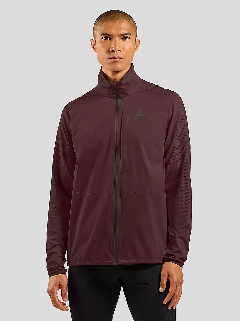 ODLO | Giacca da running softshell Zeroweight Warm da uomo | Rosso scuro