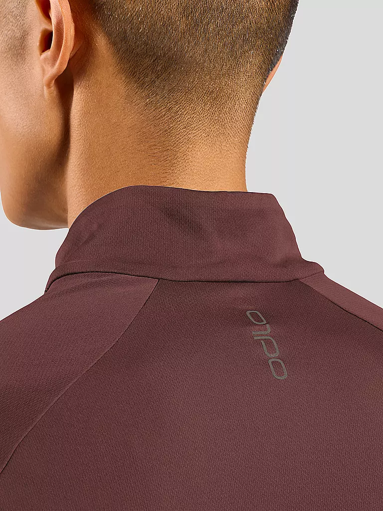 ODLO | Herren Laufshirt Essentials Ceramiwarm | Rosso scuro