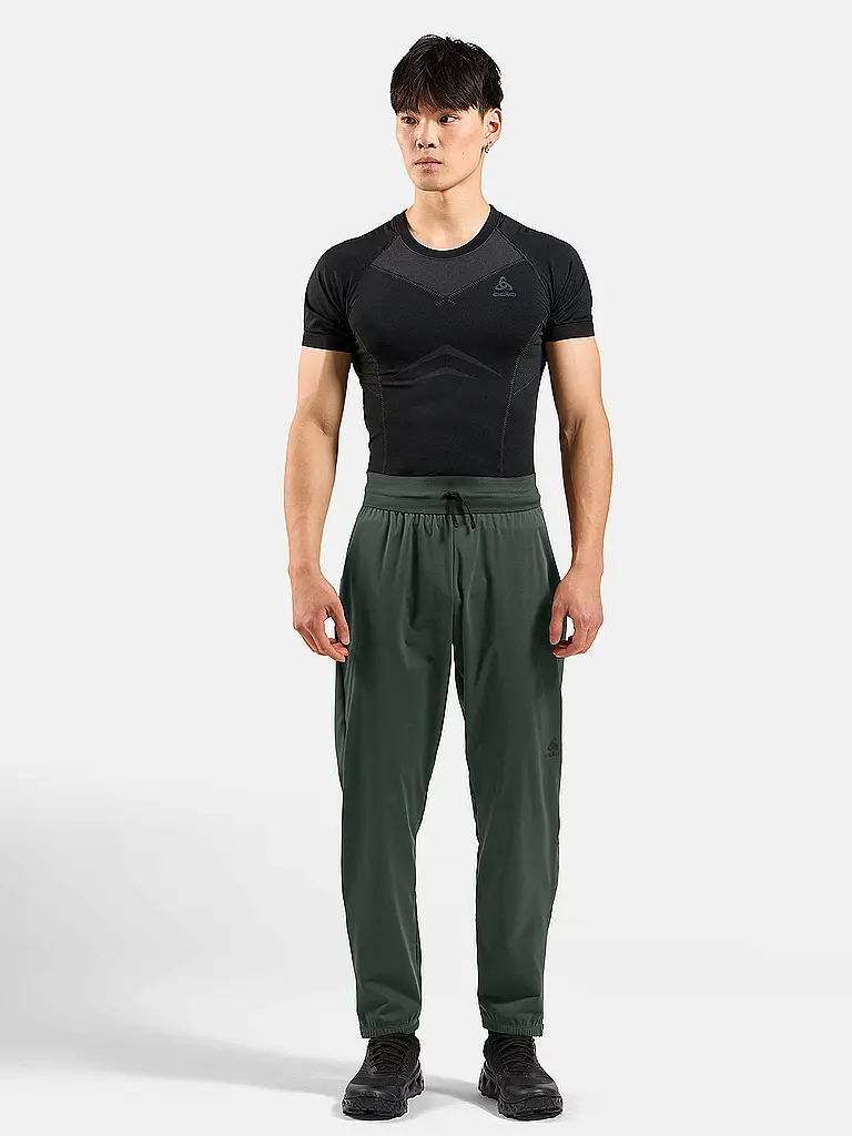 ODLO | Lauftight da uomo Warm Zeroweight | Verde scuro