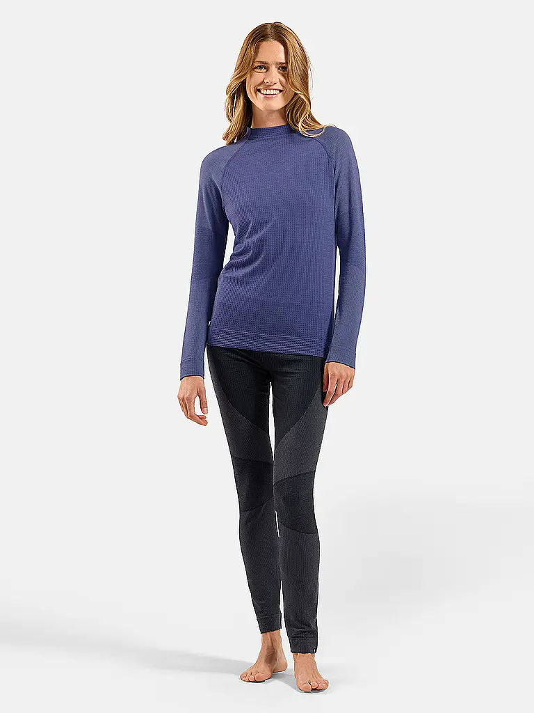 ODLO | Maglia intima da donna Natural Merino 260 1/2 Zip | Blu