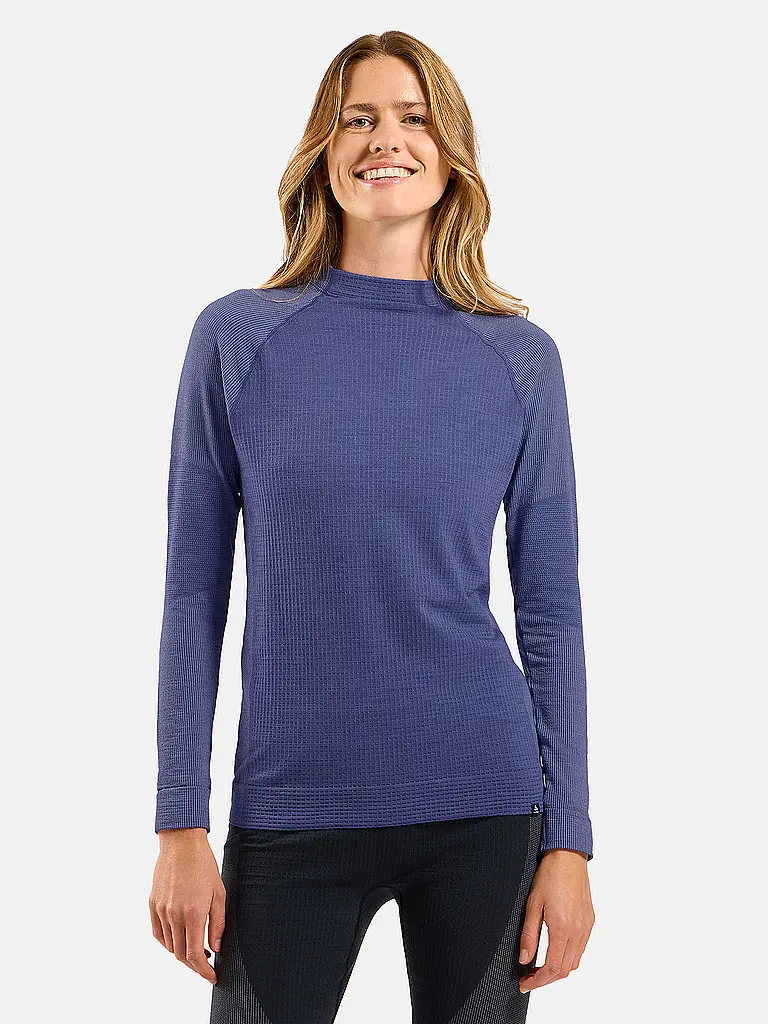 ODLO | Maglia intima da donna Natural Merino 260 1/2 Zip | Blu