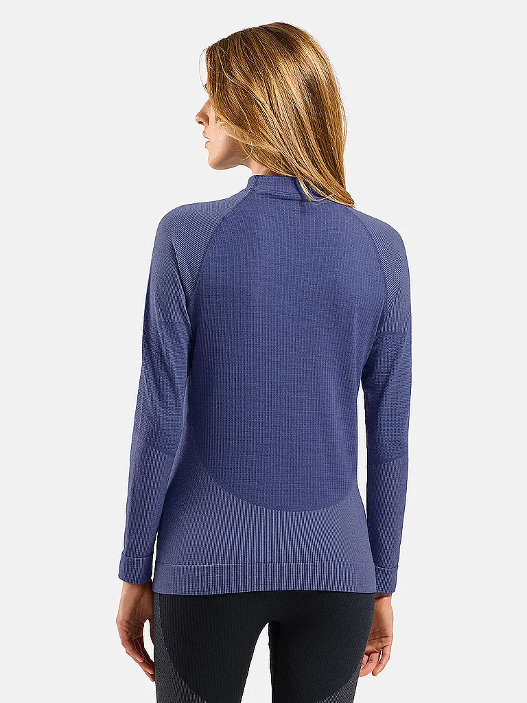 ODLO | Maglia intima da donna Natural Merino 260 1/2 Zip | Blu