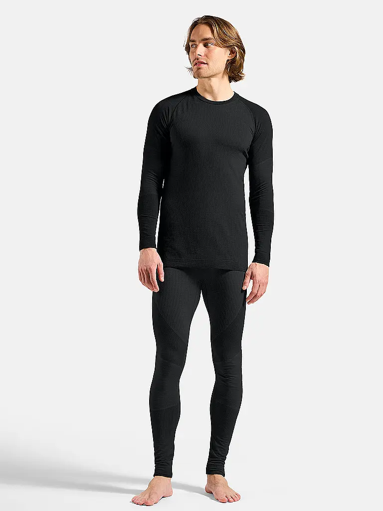 ODLO | Maglia intima da uomo Natural Merino 260 con mezza zip | Nero