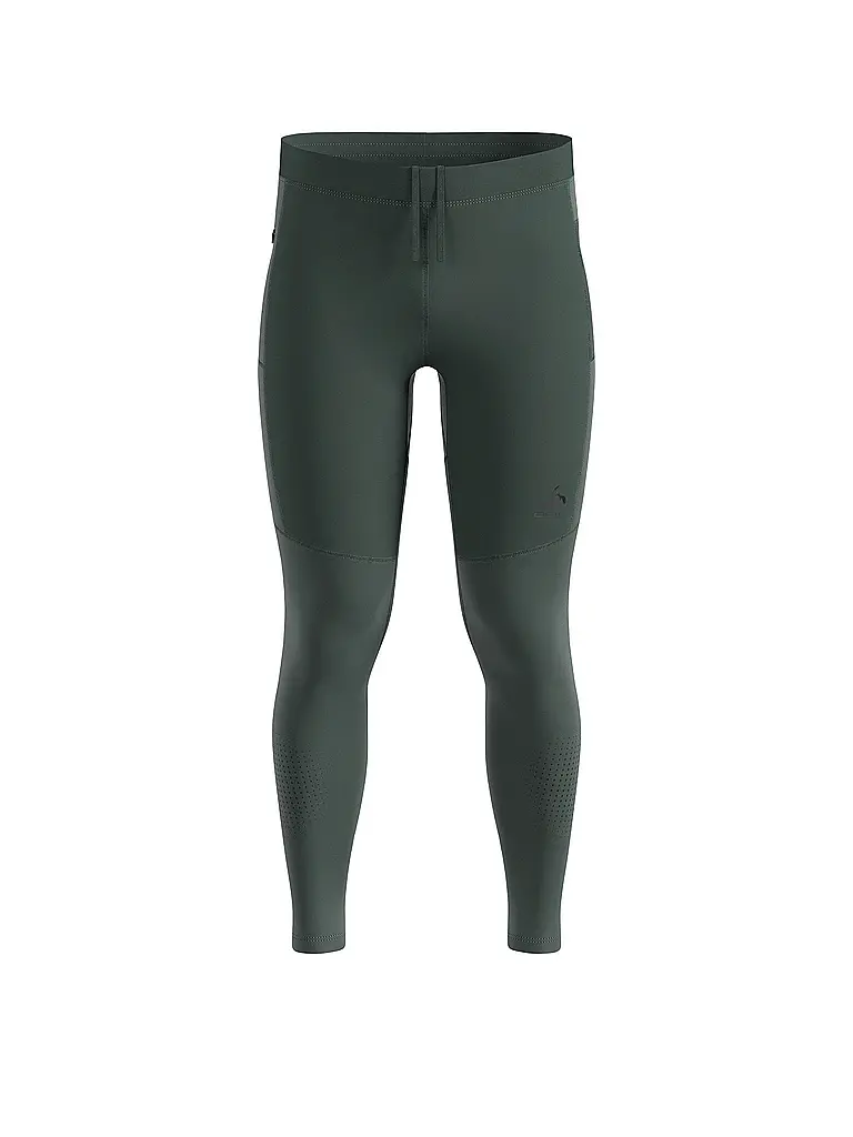 ODLO | Tight da running da uomo Zeroweight Warm Reflective 2.0 | Verde scuro
