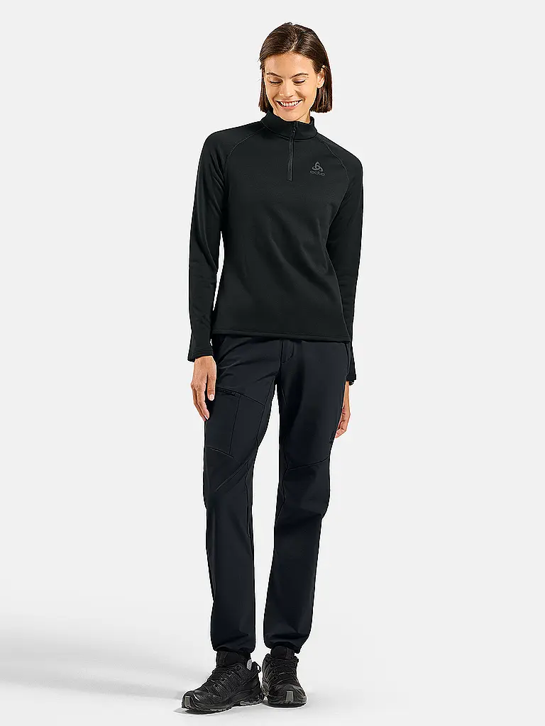 ODLO | Zipshirt intimo da donna Besso Mid Layer | Nero