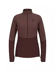 ODLO | Zipshirt intimo da donna Descent Ceramiwarm | Marrone