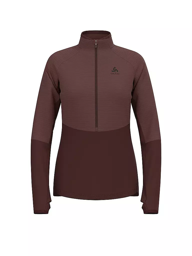 ODLO | Zipshirt intimo da donna Descent Ceramiwarm | Marrone