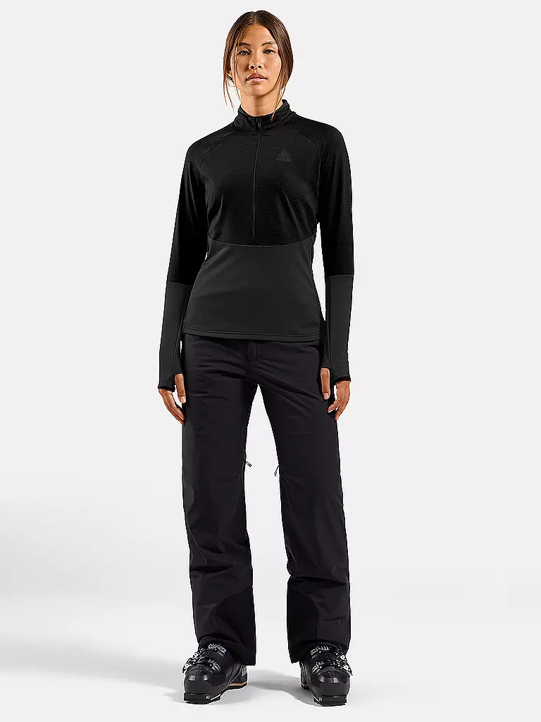 ODLO | Zipshirt intimo da donna Descent Ceramiwarm | Nero