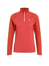 ODLO | Damen Unterzieh Zipshirt Essentials Ceramiwarm | Rosso scuro