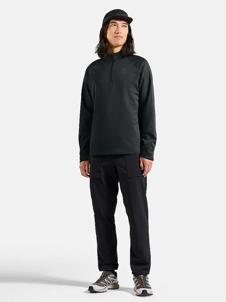 ODLO | Zipshirt intimo da uomo Besso | Nero