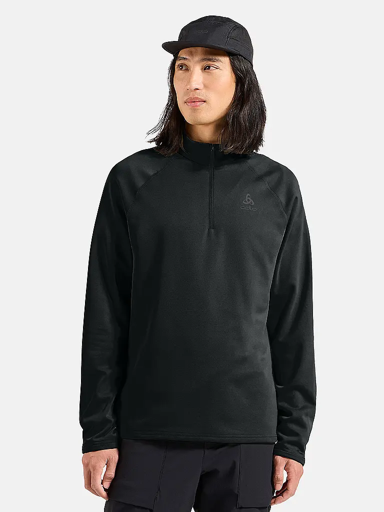 ODLO | Zipshirt intimo da uomo Besso | Nero