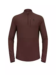 ODLO | Zipshirt intimo da uomo Descent Ceramiwarm | Marrone