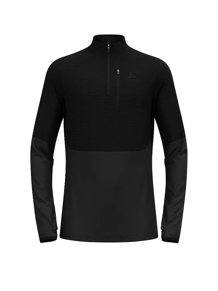 ODLO | Zipshirt intimo da uomo Descent Ceramiwarm | Nero