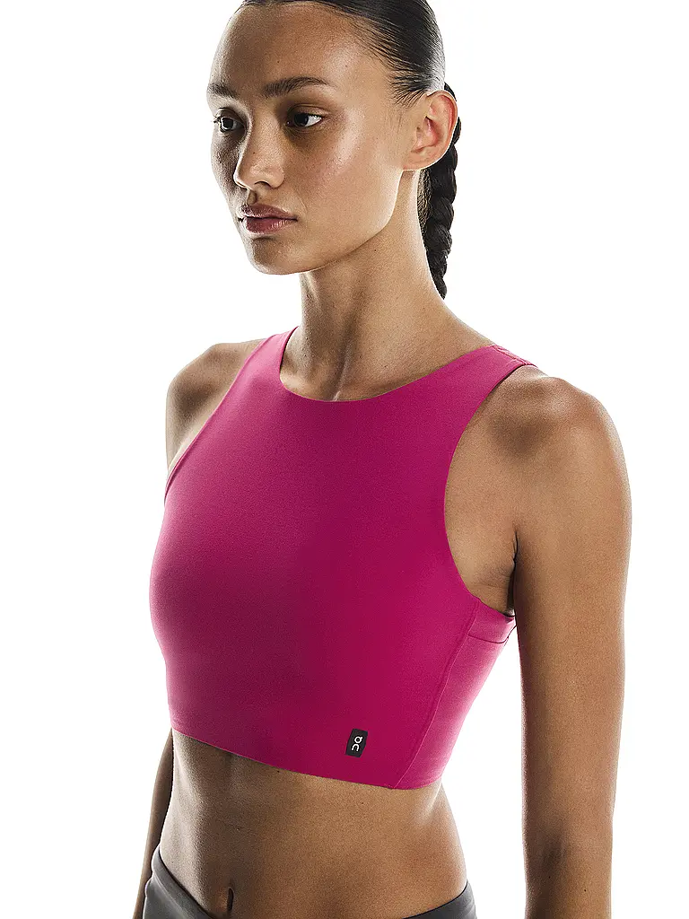ON | Canotta da running Core 2in1 Crop da donna | Rosso scuro