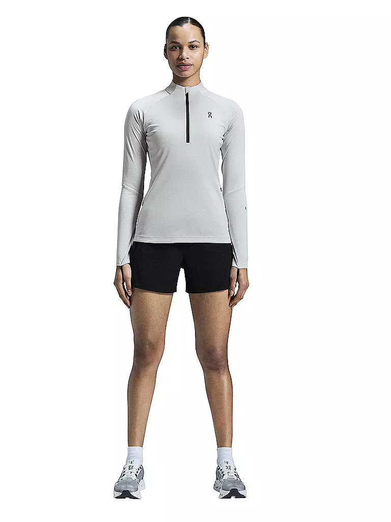 ON | Damen Funktions Zipshirt Climate | Grigio chiaro