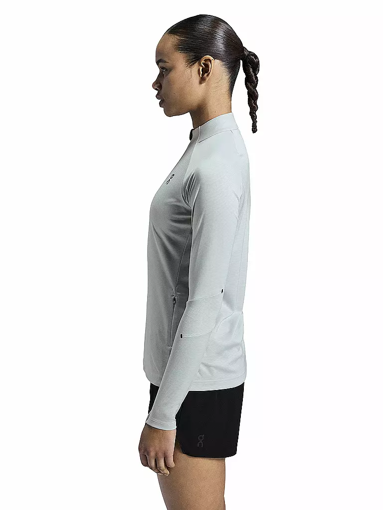 ON | Damen Funktions Zipshirt Climate | Grigio chiaro