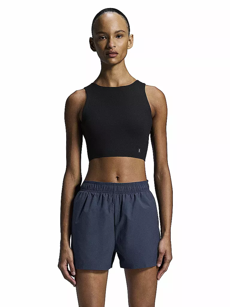 ON | Damen Laufshirt Core 2in1 Crop | Nero
